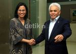 Sri Mulyani Temui Hatta Rajasa