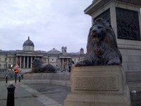 Ini dia Trafalgar Square, alun-alun besar di Kota London. Banyak kegiatan penting digelar di lapangan ini (Indra/detikTravel)