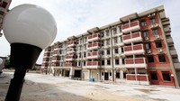 Kapasitas rusunawa 4 lantai inidapat menampung 700 atlit yang akan menempati 350 kamar/rumah.