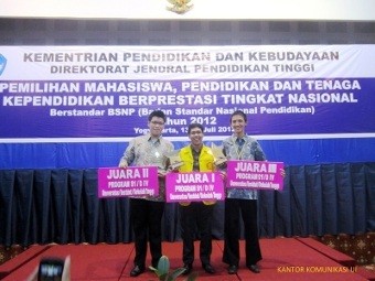 Mahasiswa UI Terpilih Sebagai Mahasiswa Berprestasi Nasional 2012