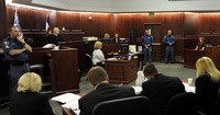James Holmes alias The Joker menjalani sidang perdana di pengadilan Distrik Arapahoe. Reuters/RJ Sangosti/Pool.