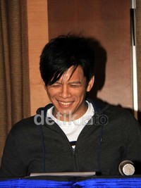 Ariel tampak bahagia. (Agung Pambudhy/detikcom).