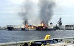 Kapal Tanker Terbakar di Malaysia