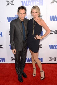 Ben Stiller dan Christine Taylor tampak serasi saat menghadiri premiere The Watch di Graumans Chinese Theatre, Hollywood, California, Senin (23/7/2012). (Jason Merritt/Getty Images).
