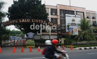 Gedung Korlantas Polri yang berada di Jalan MT Haryono yang digeledah KPK. Ramses/detikcom.