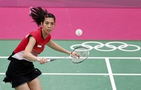 Pebulutangkis peringkat 32 dunia itu menang meyakinkan lantaran mengaku sangat menikmati pertandingan. Reuters/Bazuki Muhammad.