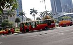 Bus TransJ Mogok di Bundaran Bank Indonesia