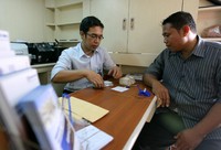 Di tempat penukaran ini terdapat berbagai pecahan mulai dari Rp 1.000 hingga Rp 20.000. (Humas BRI).