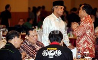 Ketua Umum PSSI Djohar Arifin Hussin (kedua dari kanan), juga turut hadir.