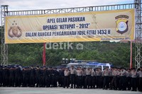 Sebanyak 5770 personel pasukan gabungan TNI-Polri yang disiapkan untuk pengamanan lebaran tahun ini. (M Nur Abdurrahman/detikcom).