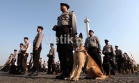 Pengamanan Lebaran ini juga melibatkan anjing pelacak.