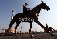 Pasukan berkuda juga diterjunkan dalam gelar pasukan ini.