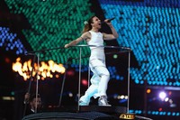 Sama seperti julukannya, Melanie Chisholm tampil dengan gaya sportnya. (Hannah Johnston/Getty Images).