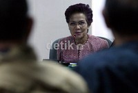 Miranda menanggapi keterangan yang disampaikan saksi. (Ramses/detikcom).