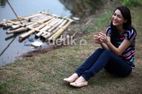 Citra Kirana tampak ceria saat memenuhi sesi pemotretan bersama detikHOT saat menyambangi dirinya di lokasi syuting.