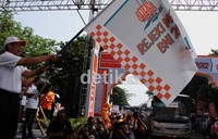 Direktur Utama BNI Gatot M Suwondo melapas keberangkatan para pemudik.