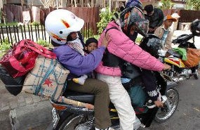 Pemudik Bikers Dominasi Jalanan di Bandung