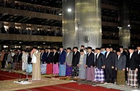 Salat Id tersebut diimami oleh Wakil Imam Besar Masjid Istiqlal Syarifuddin Muhammad. (Setpres).