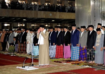 Presiden SBY Salat Id di Masjid Istiqlal
