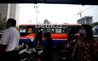 Hiruk pikuk kota Jakarta mulai terlihat setelah berkahirnya masa libur Lebaran.