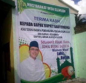 Baliho Narsis Bupati Banyuwangi Diprotes Anggota Dewan