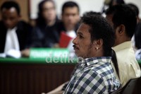 John Kei mengikuti sidang lanjutan dalam perkara pembunuhan berencana di PN Jakarta Pusat.