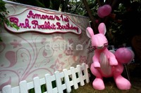 Pink Rabbit akan menjadi tema acara ulang tahun Amora.