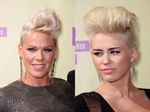 Rambut Mohawk Pink vs Miley Cyrus