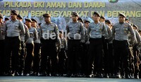 Apel gabungan polisi-TNI ini dalam rangka persiapan pengamanan Pilkada putaran kedua.