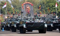 Defile kendaraan tempur Korps Marinir. Ramses/detikcom.