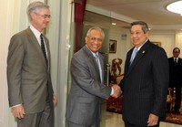 Presiden SBY menyambut kedatangan delegasi WWF (World Wildlife Fund). Setpres.