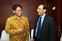 Sejumlah pengusaha tergabung dalam delegasi United Kingdom Trade and Investment on Power Mission diterima oleh Direktur Keuangan PLN Setio Anggoro Dewo. (Agus Trimukti/Humas PLN).