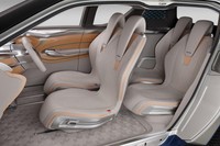 Suasana kabin Nissan TeRRA. Mobil masa depan Nissan. Sementara di jantungnya terdapat baterai yang kemungkinan diambil dari Nissan LEAF.  (dok Nissan)