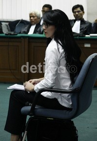 Angie menjalani sidang lanjutan di Pengadilan Tipikor Jakarta. (Ramses/detikcom).