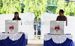 Berbaju Kotak-kotak, Ahok Nyoblos