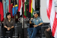 Komandan Sekolah Staf dan Komando Angkatan Laut Laksamana muda TNI Arief Rudianto jumpa pers terkait perayaan HUT ke-50 Seskoal.