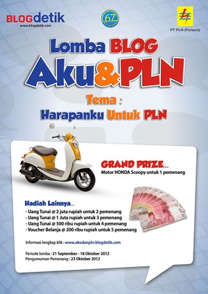 Ikuti Lomba Blog Harapanku Untuk PLN Berhadiah Sepeda Motor