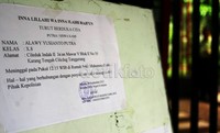 Pihak sekolah juga memasang pengumuman terkait tewasnya Alawy Yusianto Putra. Ramses/detikcom.