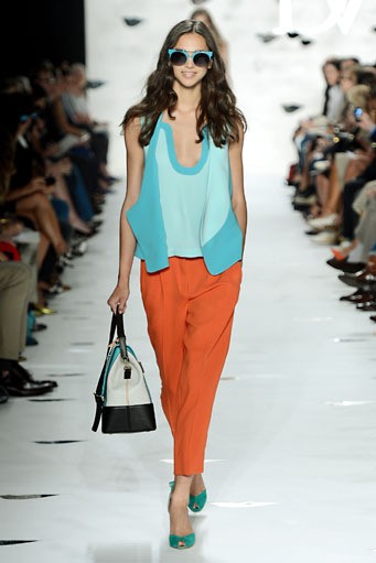 Diane Von Furstenberg. Spring/Summer 2013. New York Fashion Week 2013. [Photo by Frazer Harrison/Getty Images for Mercedes-Benz Fashion Week]