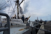 Rute yang dilalui dalam pelayaran selama 277 hari tersebut yakni, Surabaya, Jayapura, Kwajalein (USA), Honolulu, San Diego (USA), Manzanillo (Mexico), Panama, New Orleans (USA), Miami (USA), Savannah (USA), New York (USA), Norfolk (USA), Baltimore (USA), Boston (USA).