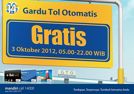 Wow, besok GRATIS bayar tol dengan mandiri prabayar!
