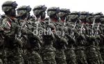Defile Pasukan TNI Tutup Peringatan HUT ke-67 TNI