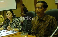 Kedatangan Jokowi ke DPR untuk bertemu dengan Ketua FPDIP DPR Puan Maharani. (Ramses/detikcom).