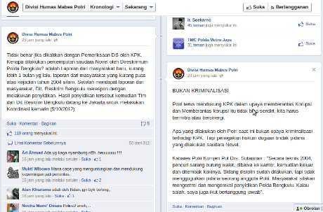 Akun Socmed Divisi Humas Polri Banjir Kritik Soal Novel 