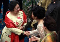 Ketua Umum PDIP Megawati Soekarnoputri menghadiri pelantikan Joko Widodo (Jokowi)-Basuki Tjahaja Purnama (Ahok) menjadi gubernur dan wakil gubernur DKI Jakarta.