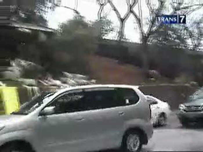 Kecelakaan, Truk Nyangkut di Pohon