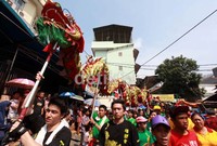 Atraksi Liong juga turut meramaikan kirab budaya tersebut.