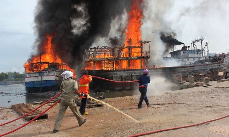 Muatan 3 Kapal yang Terbakar di Dumai Riau Ludes