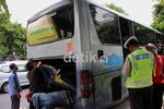 2 Bus TransJ Bertabrakan di Salemba