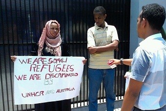 Pengungsi Somalia Demo Kantor Perwakilan UNHCR Makassar